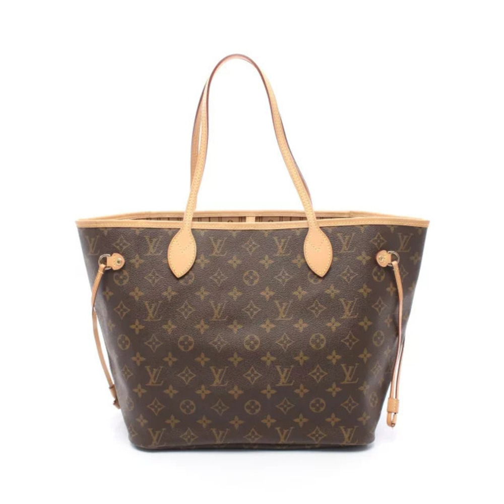 Louis Vuitton Neverfull Monogram Tote Bag Canvas Leather Brown
